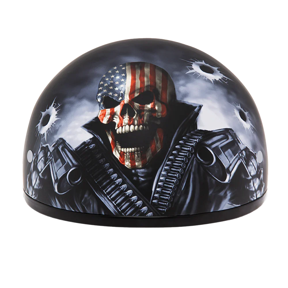 Daytona Helmets DOT Approved Daytona Motorcycle Half Face Helmet - Skull Cap Graphics for Men & Women, Scooters, ATVs, UTVs & Choppers - W/ Come Get 'Em