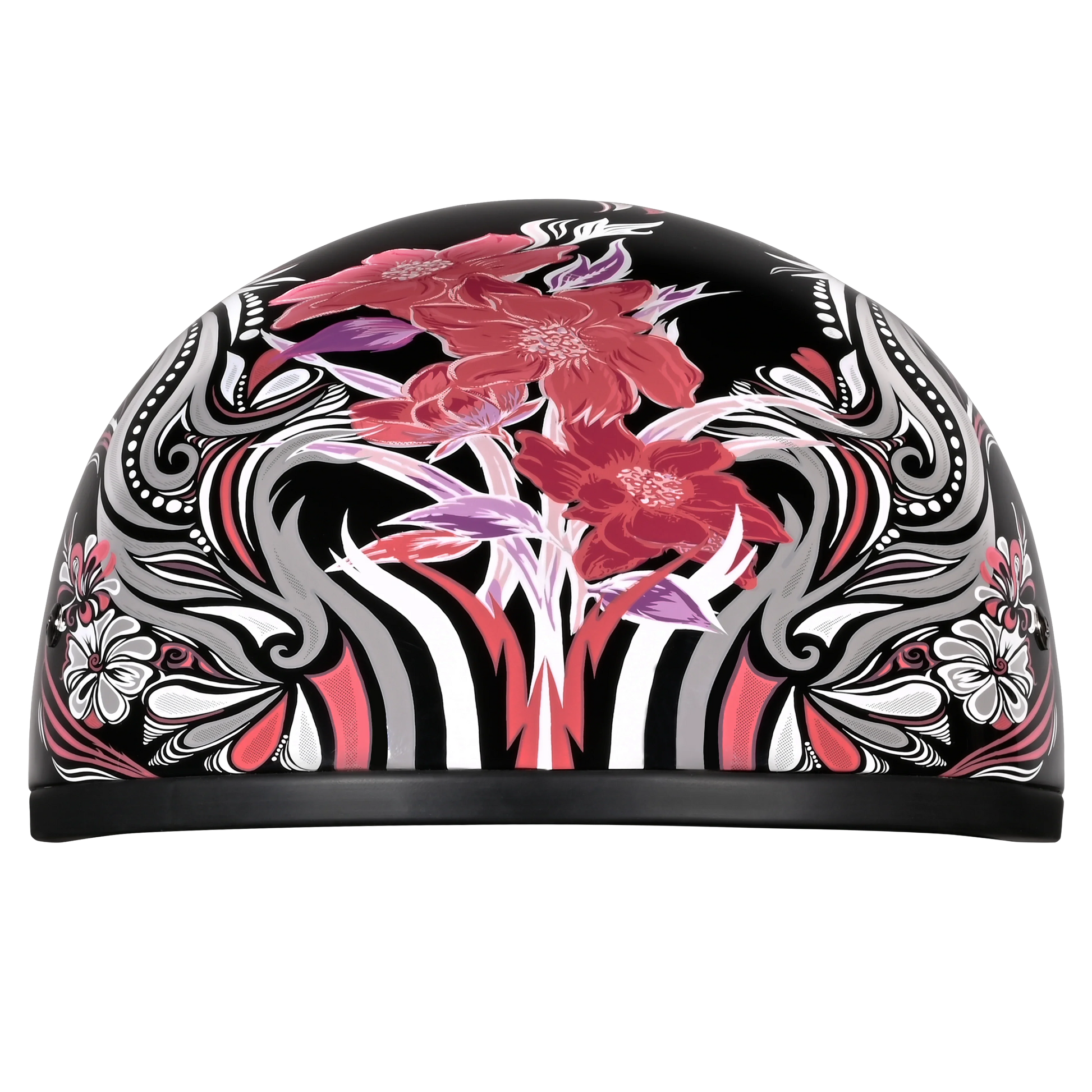 dot motorcycle helmets womens Daytona Women's Skull Cap Purple Rose Half Helmet, 2XS With six interchangeable padding sizes Milwaukee Helmets MPH9741DOT Motorrad DOT