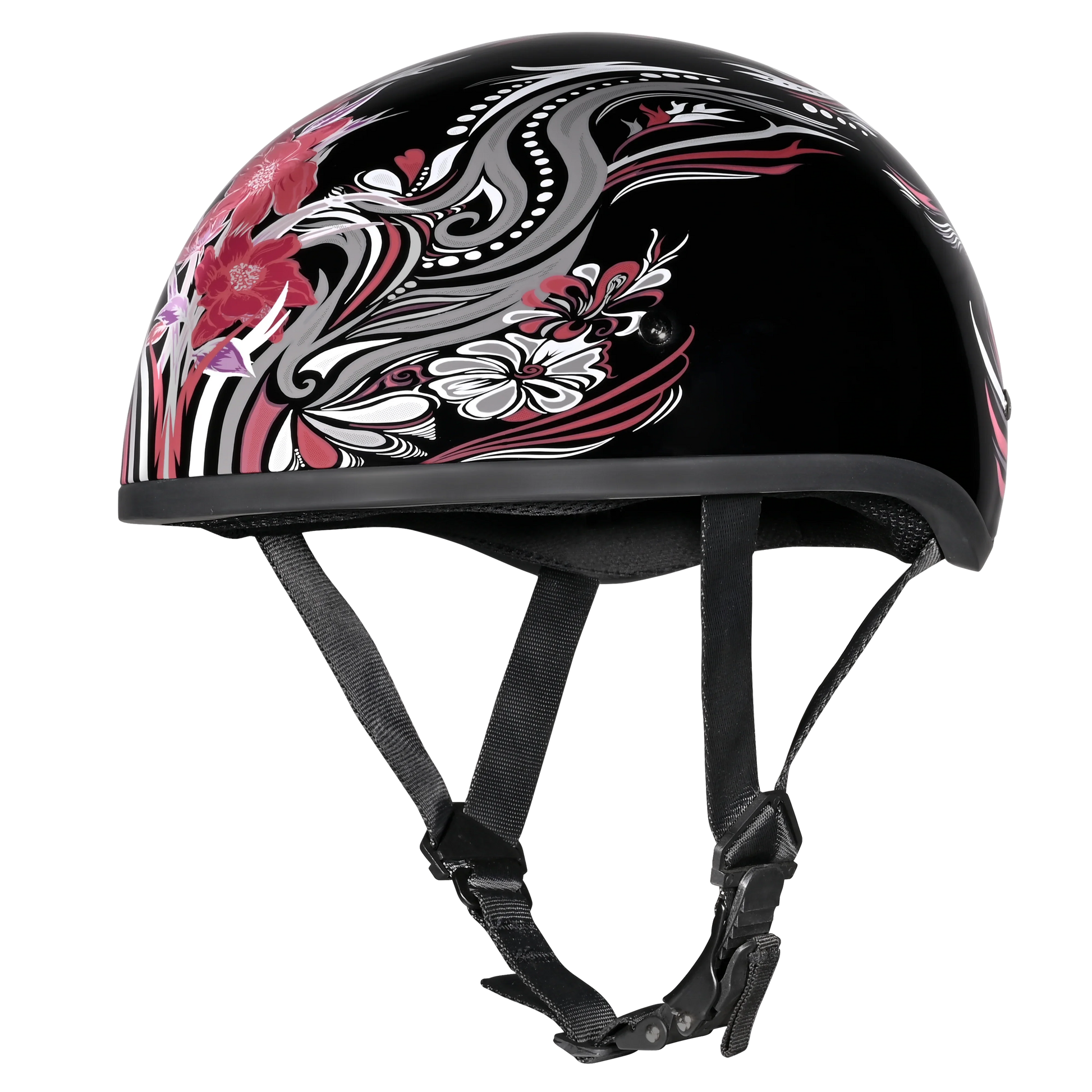 dot motorcycle helmets womens Approved Daytona Half Face Helmet - Skull Cap Graphics for Men & Women, Scooters, ATVs, UTVs & Choppers Hot Leathers introduces the HLD1021 Lady Rider Flat Black Motorcycle Helmet DOT Approved Daytona Motorcycle Half