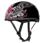 Daytona Helmets DOT Approved Daytona Motorcycle Half Face Helmet - Skull Cap Graphics for Men & Women, Scooters, ATVs, UTVs & Choppers - W/ Boss Bitch