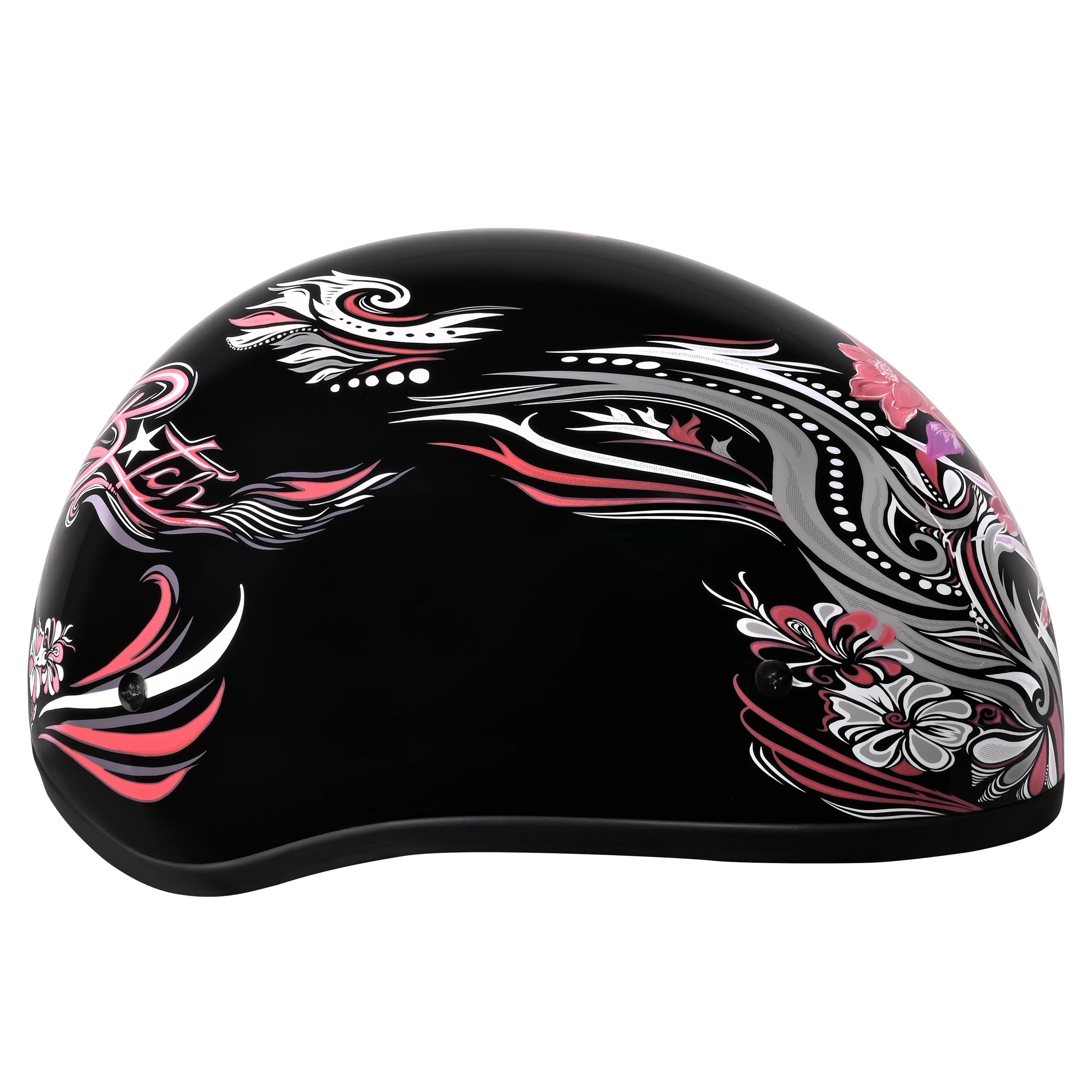 Daytona Helmets DOT Approved Daytona Motorcycle Half Face Helmet - Skull Cap Graphics for Men & Women, Scooters, ATVs, UTVs & Choppers - W/ Boss Bitch
