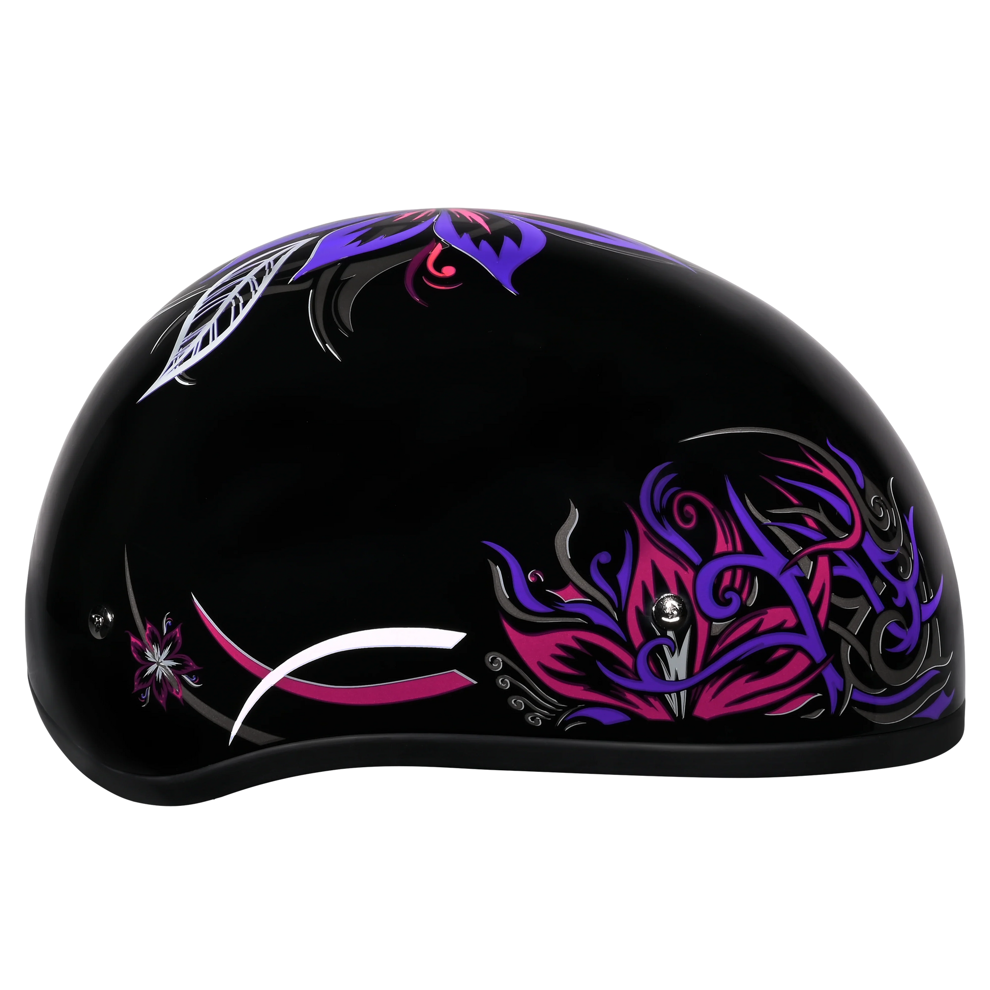 DOT Approved Daytona Motorcycle Half Face Helmet - Skull Cap Graphics for Men & Women, Scooters, ATVs, UTVs & Choppers