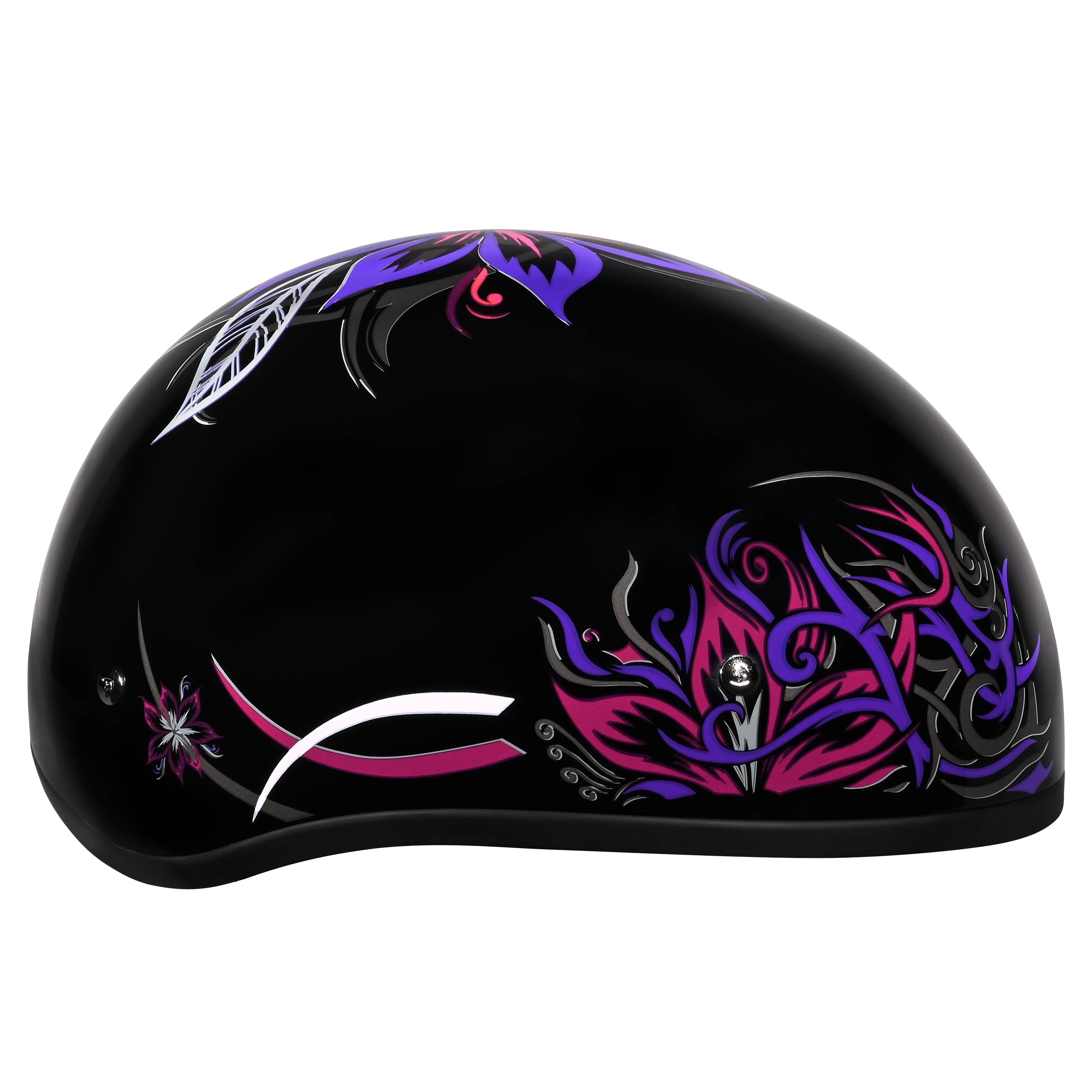 Daytona Helmets DOT Approved Daytona Motorcycle Half Face Helmet - Skull Cap Graphics for Men & Women, Scooters, ATVs, UTVs & Choppers - W/ Flowers