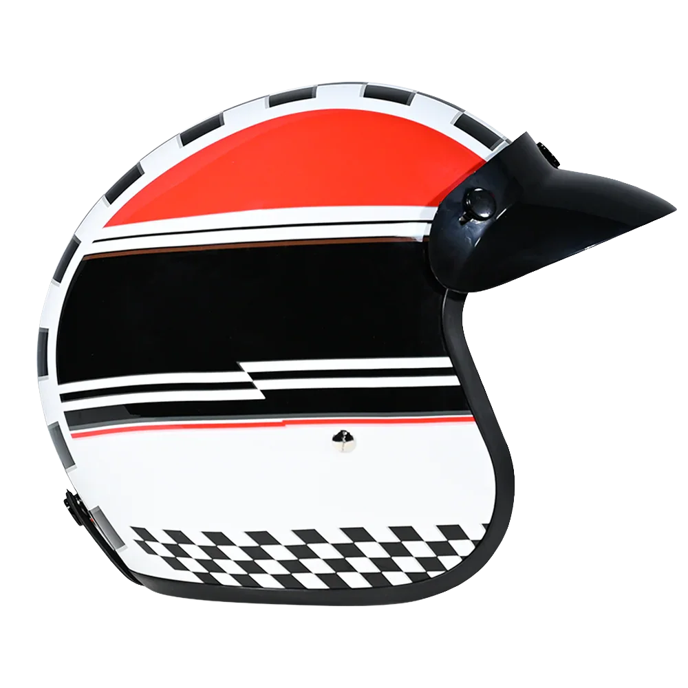 Daytona Helmets DOT Approved Daytona Cruiser Open Face Motorcycle Helmet - Men, Women & Youth - With Visor & Graphics - W/ Daytona Classic