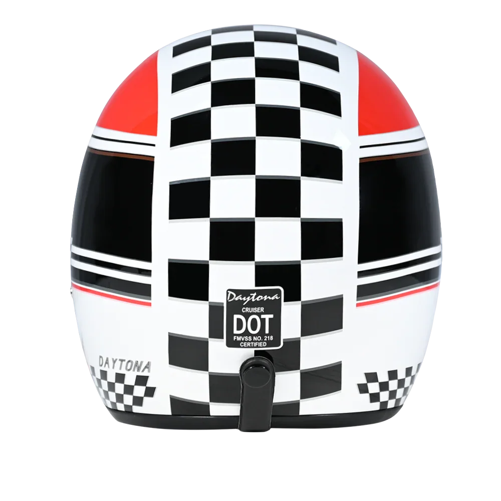Daytona Helmets DOT Approved Daytona Cruiser Open Face Motorcycle Helmet - Men, Women & Youth - With Visor & Graphics - W/ Daytona Classic