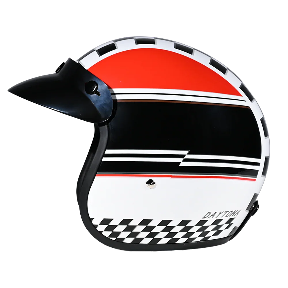 Daytona Helmets DOT Approved Daytona Cruiser Open Face Motorcycle Helmet - Men, Women & Youth - With Visor & Graphics - W/ Daytona Classic