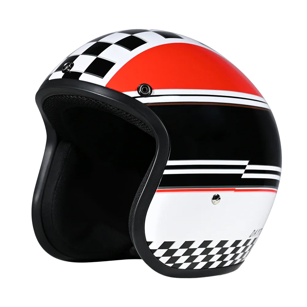 Daytona Helmets DOT Approved Daytona Cruiser Open Face Motorcycle Helmet - Men, Women & Youth - With Visor & Graphics - W/ Daytona Classic