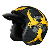 Daytona Helmets DOT Approved Daytona Cruiser Open Face Motorcycle Helmet - Men, Women & Youth - With Visor & Graphics - W/ Toxic