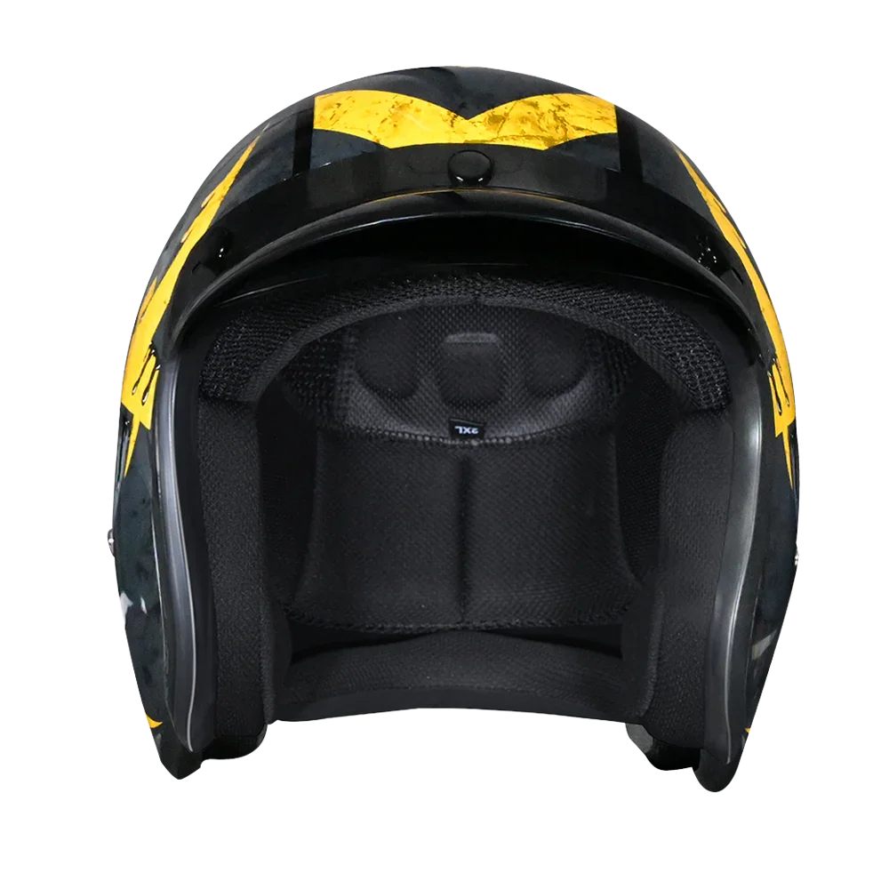 DOT Approved Daytona Cruiser Open Face Motorcycle Helmet - Men, Women & Youth - With Visor & Graphics - W/ Toxic