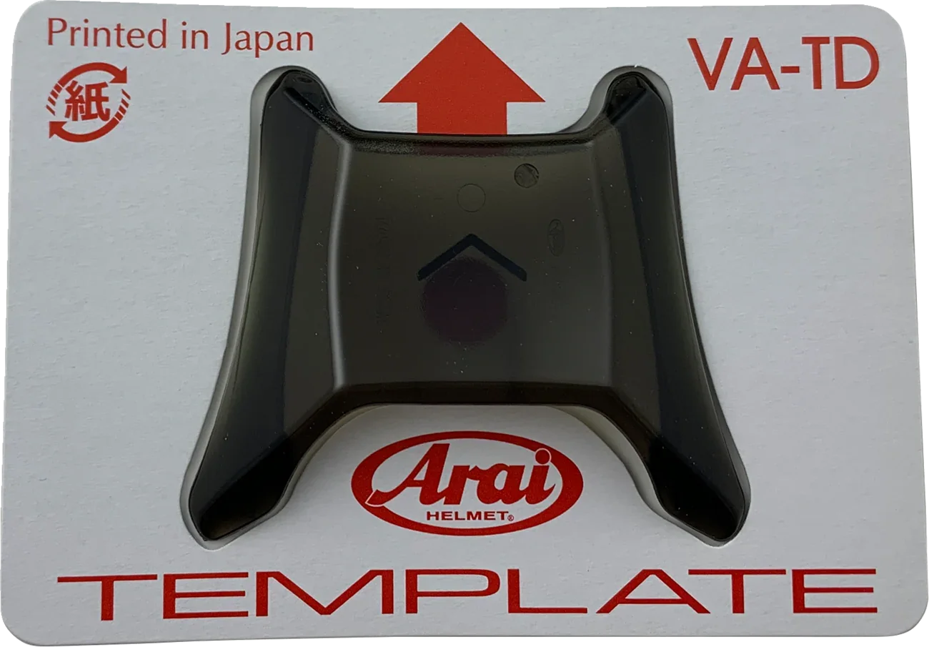 Arai VA-TD helmet template for fit adjustment, printed in Japan, motorcycle gear accessory