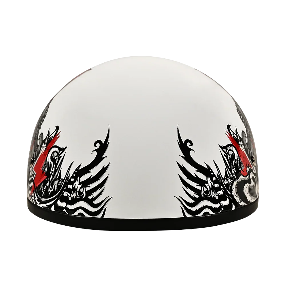 Daytona Helmets DOT Approved Daytona Motorcycle Half Face Helmet - Skull Cap Graphics for Men & Women, Scooters, ATVs, UTVs & Choppers - W/ Rockin' Reaper