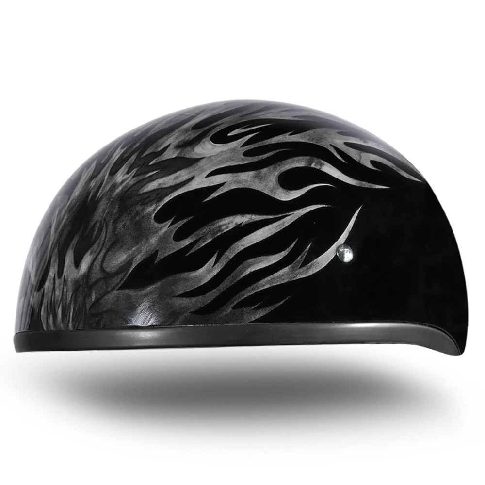 Daytona Helmets DOT Approved Daytona Motorcycle Half Face Helmet - Skull Cap Graphics for Men & Women, Scooters, ATVs, UTVs & Choppers - W/ Ignite Grey