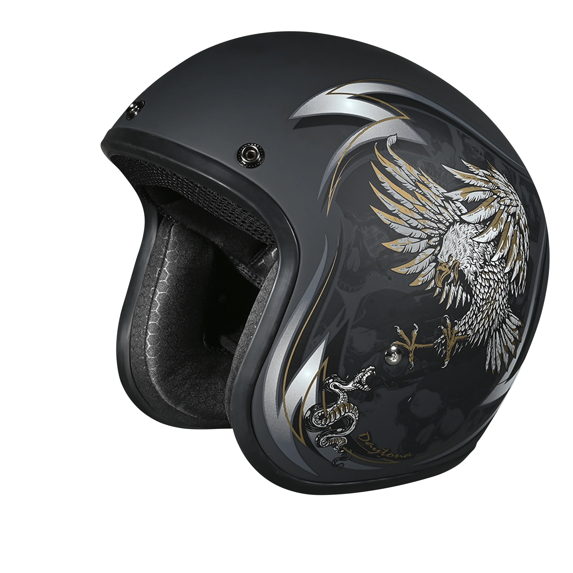 Daytona Helmets DOT Approved Daytona Cruiser Open Face Motorcycle Helmet - Men, Women & Youth - With Visor & Graphics - W/ Wild Soul
