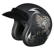 Daytona Helmets DOT Approved Daytona Cruiser Open Face Motorcycle Helmet - Men, Women & Youth - With Visor & Graphics - W/ Wild Soul
