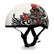 Daytona Helmets DOT Approved Daytona Motorcycle Half Face Helmet - Skull Cap Graphics for Men & Women, Scooters, ATVs, UTVs & Choppers - W/ Rockin' Reaper