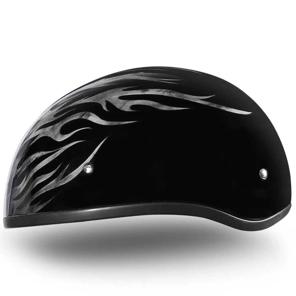 Daytona Helmets DOT Approved Daytona Motorcycle Half Face Helmet - Skull Cap Graphics for Men & Women, Scooters, ATVs, UTVs & Choppers - W/ Ignite Grey