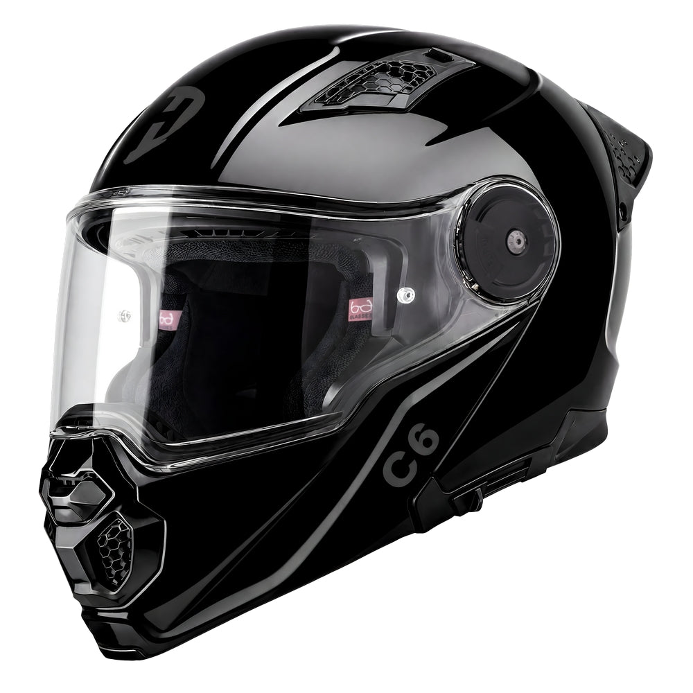 D.O.T. & ECE Daytona C6 Modular Helmet- Hi-Gloss Black