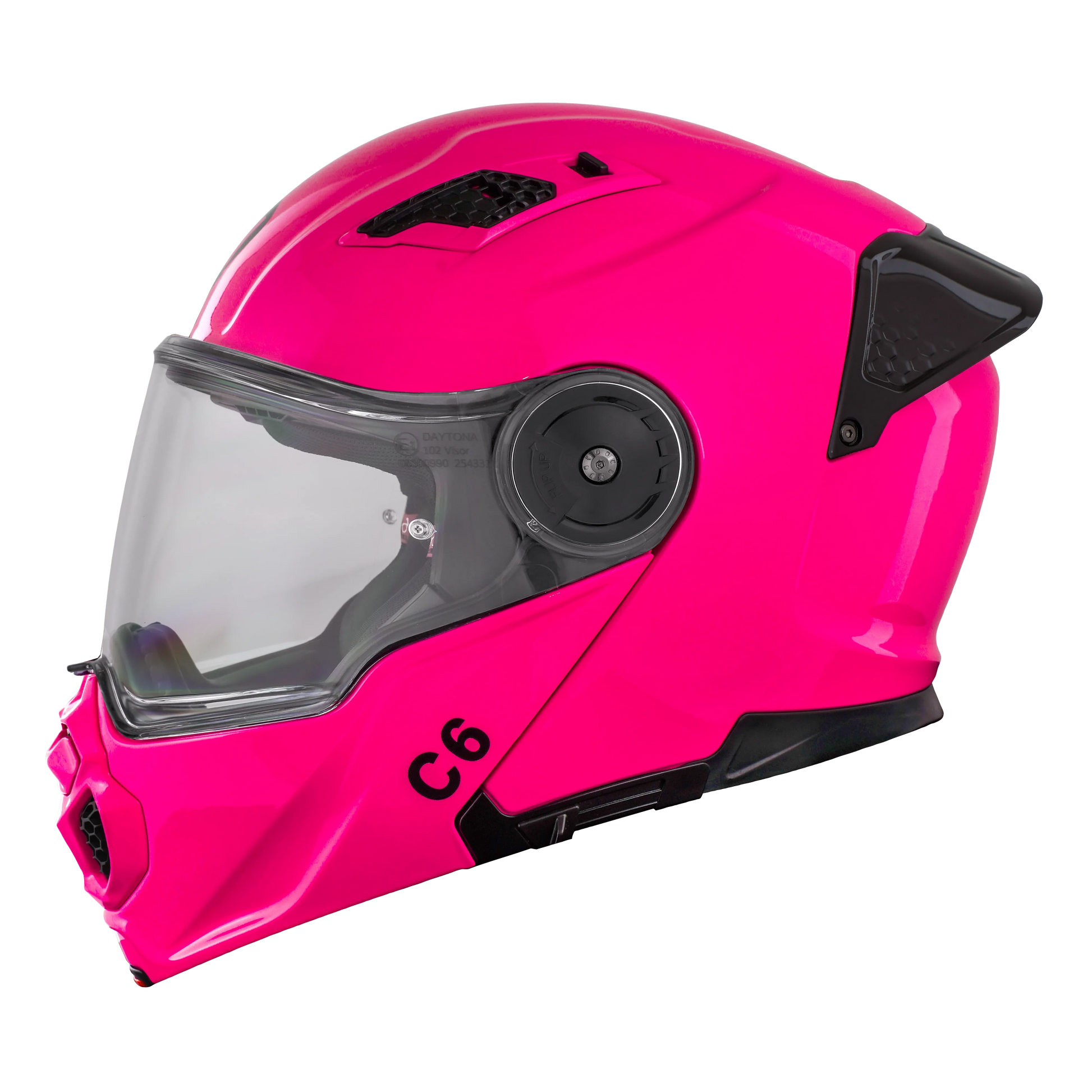 D.O.T. & ECE Daytona C6 Modular Helmet- Hi-Gloss Pink