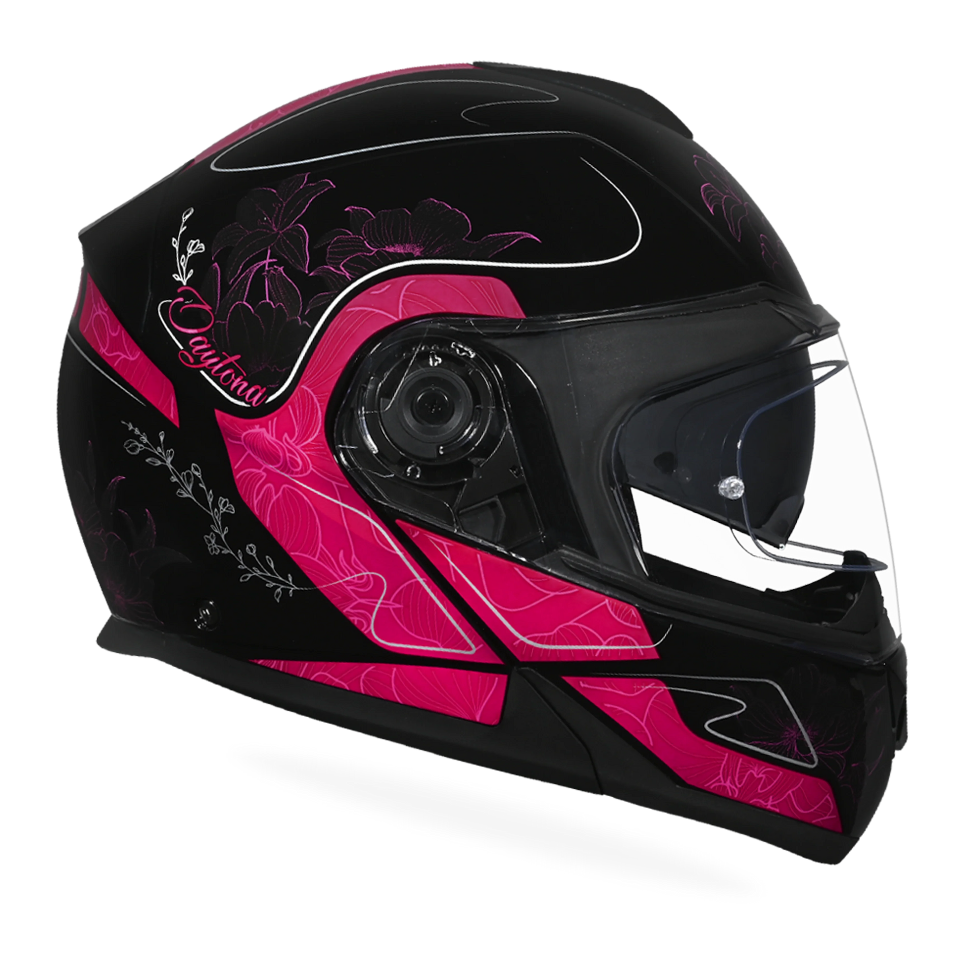 Daytona Helmets Daytona Glide Modular Motorcycle Helmet - DOT Approved, Bluetooth Ready, Dual Visor, Men/Women/Youth - W/ Flowers