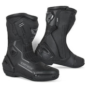 Black Cortech motorcycle boots with protective design and breathable mesh panels
