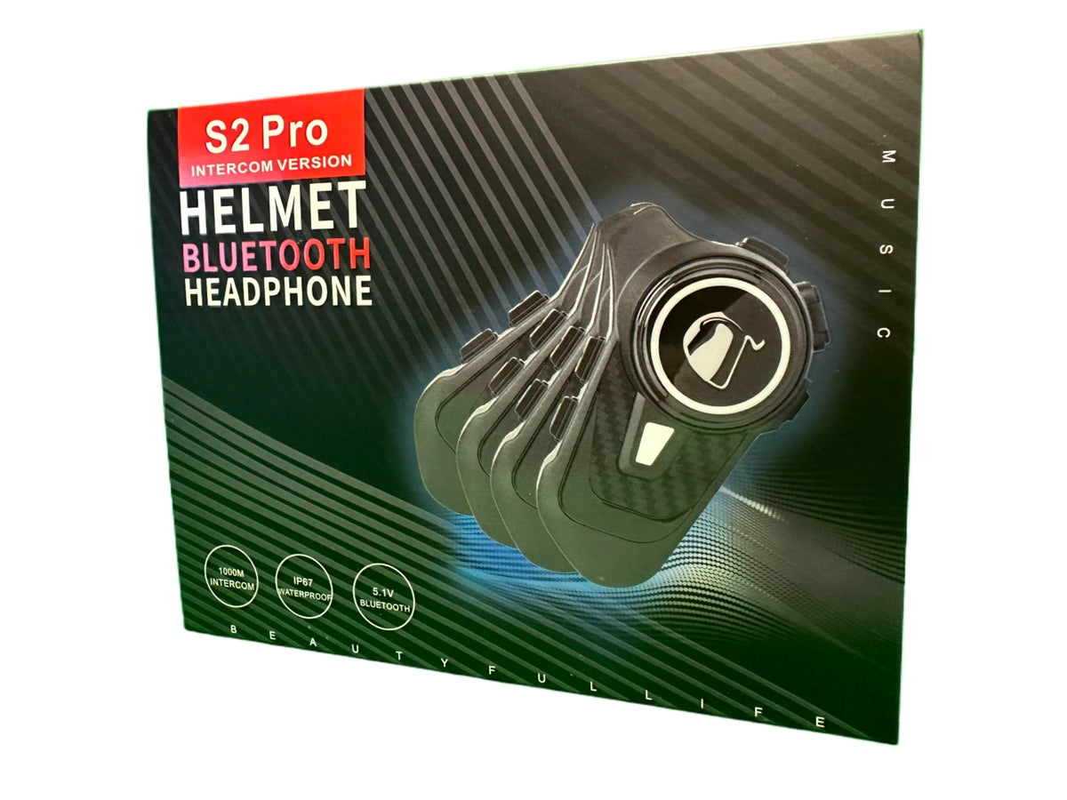S2 PRO Helmet Intercom 5.1v Bluetooth Headset- Single Unit