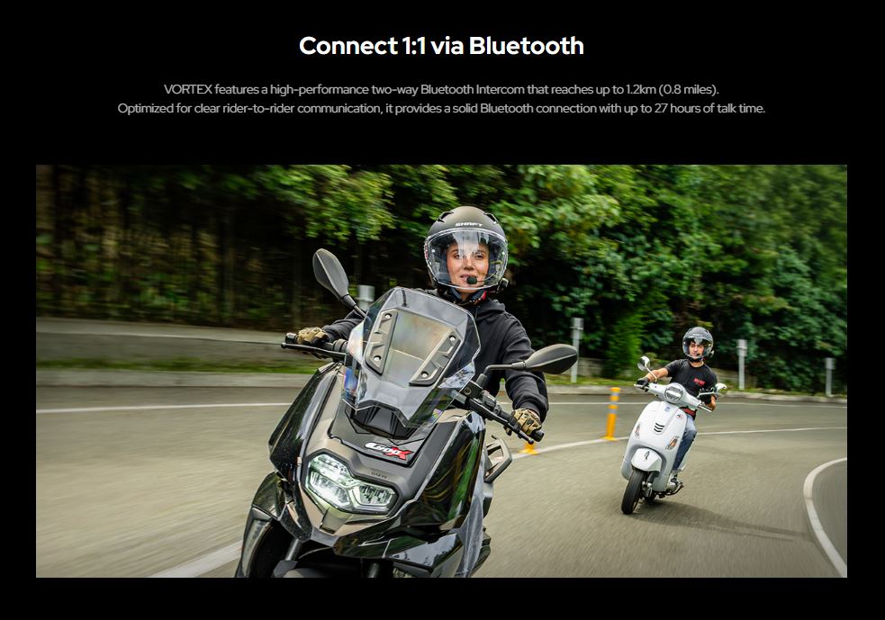 SENA Vortex Bluetooth Intercom Helmet Headset- Single Pack