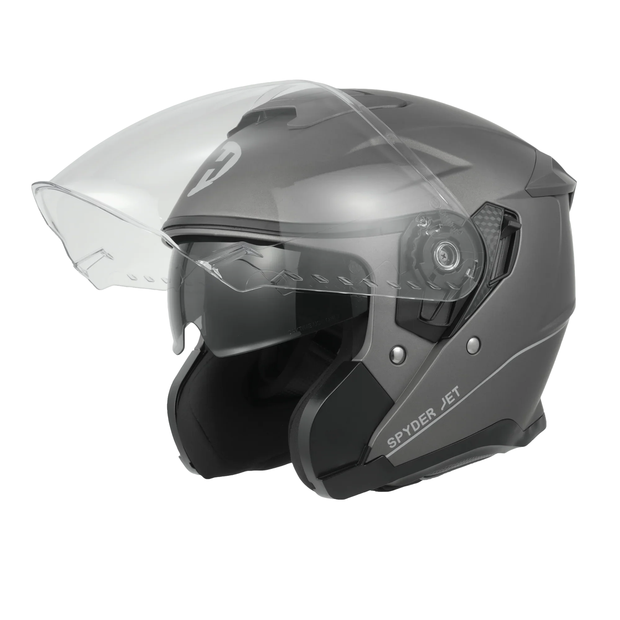 Daytona Helmets D.O.T. & ECE Daytona Spyder Jet- Gun Metal Grey Dull Metallic