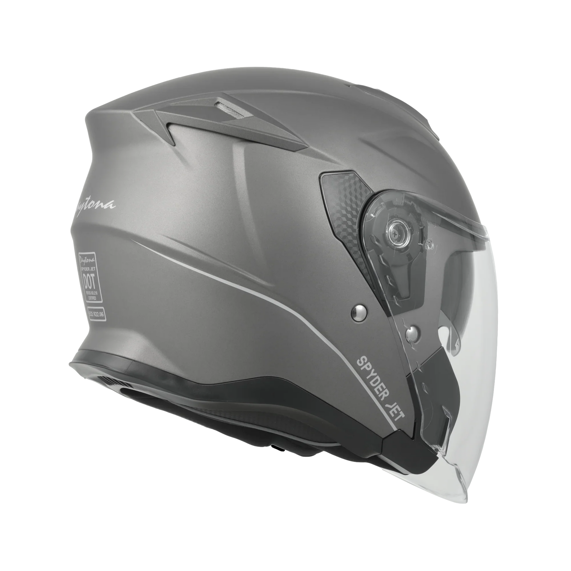Daytona Helmets D.O.T. & ECE Daytona Spyder Jet- Gun Metal Grey Dull Metallic