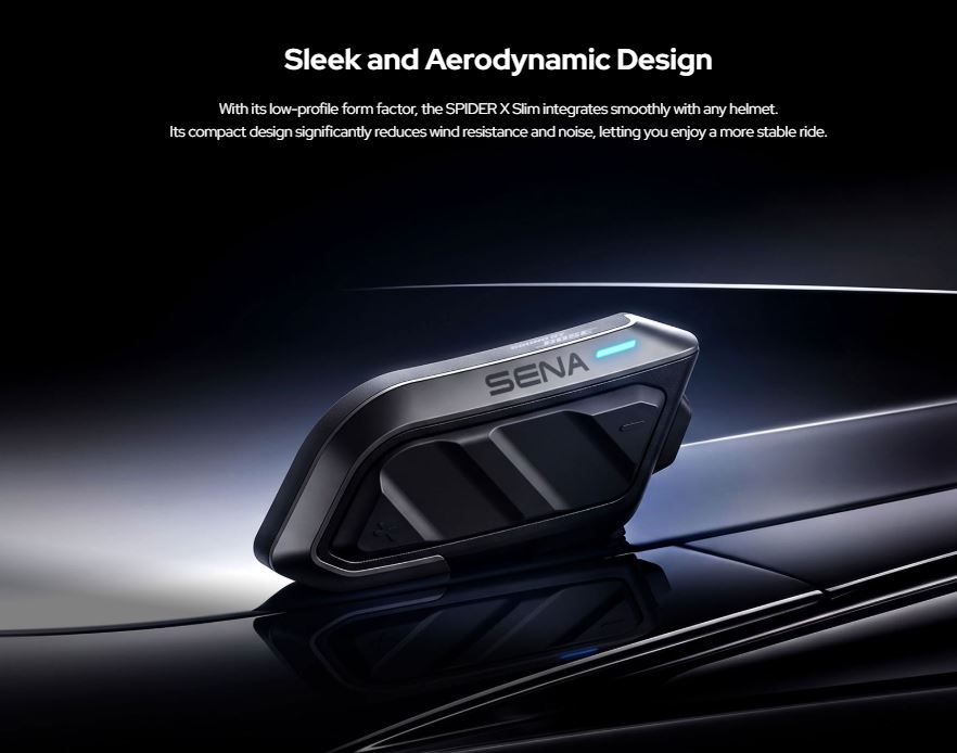 SENA Spider X Slim Intercom Bluetooth Helmet Headset Sound by BOSE Single Pack