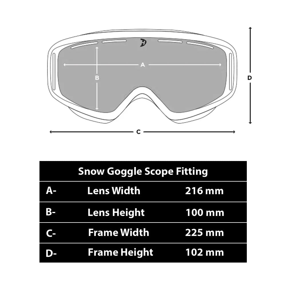 Daytona Helmets Daytona Snow Goggle Scope (Includes 1 x Magnetic Frame, 3 x Magnetic Lens, 1 x Goggles Dust Cover)