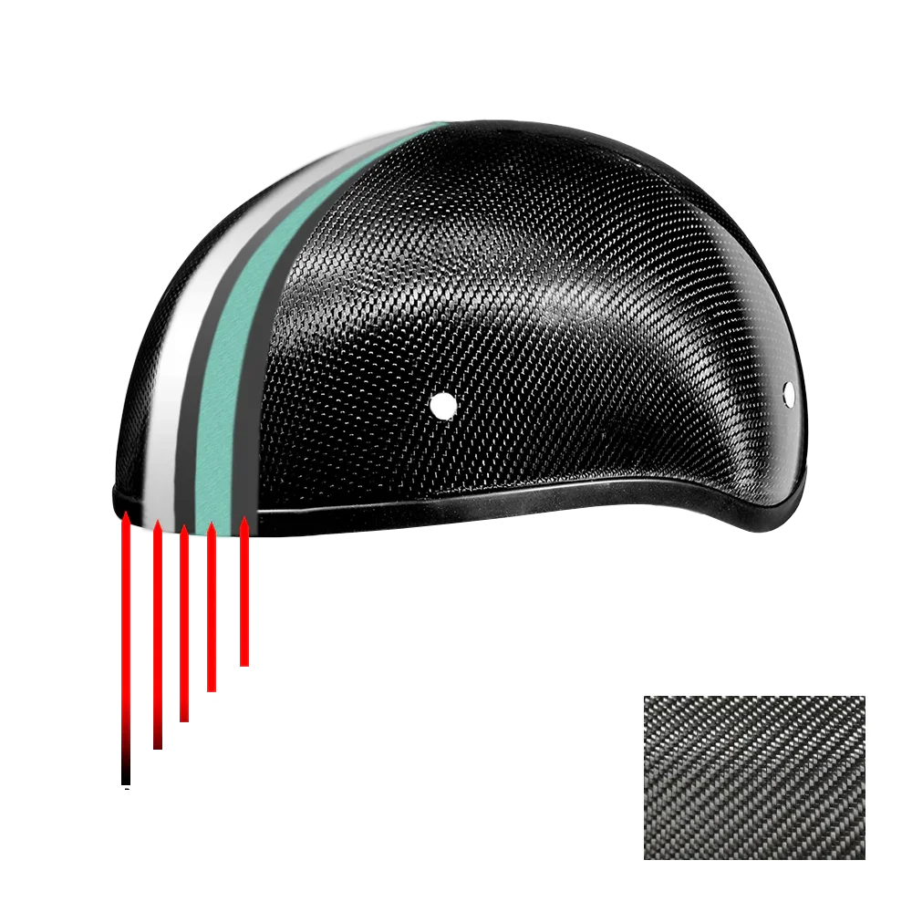 D.O.T. Daytona Skull Cap W/O Visor- Grey Carbon Fiber 3XL