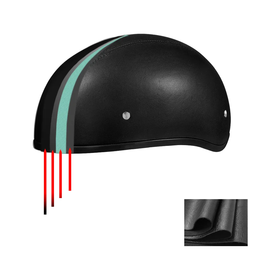 Daytona Helmets D.O.T. Daytona Skull Cap W/O Visor- Leather Covered