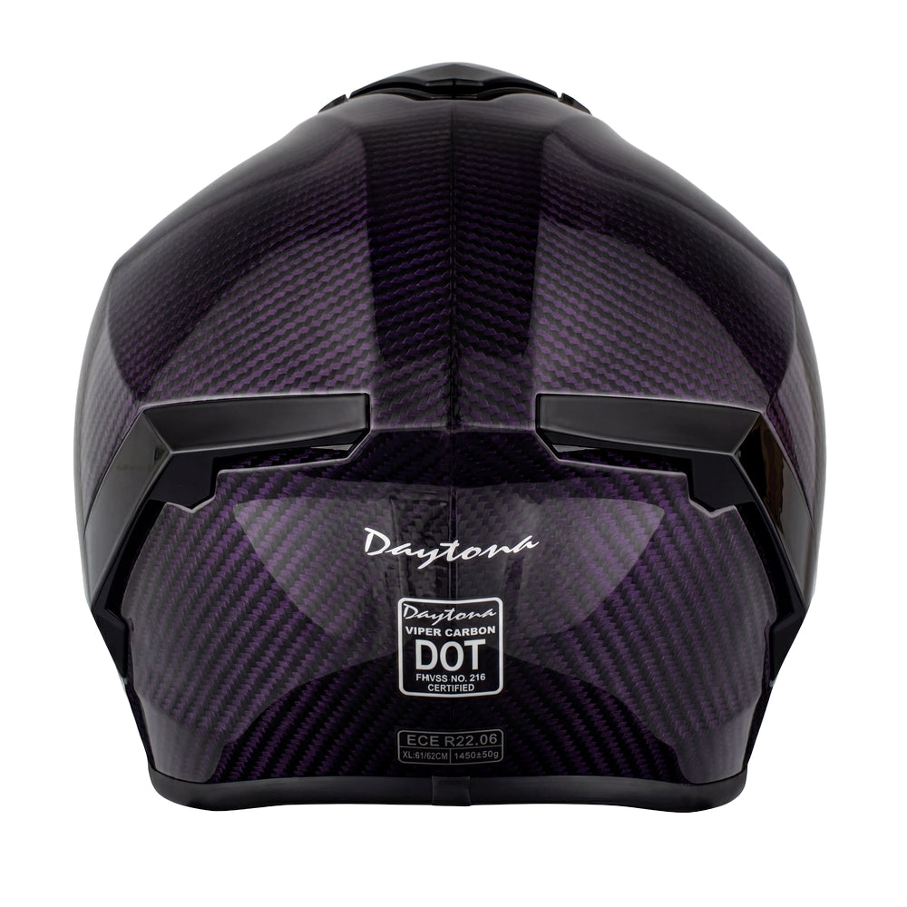 D.O.T. & ECE Daytona Viper Full Face Helmet- Purple Carbon Fiber