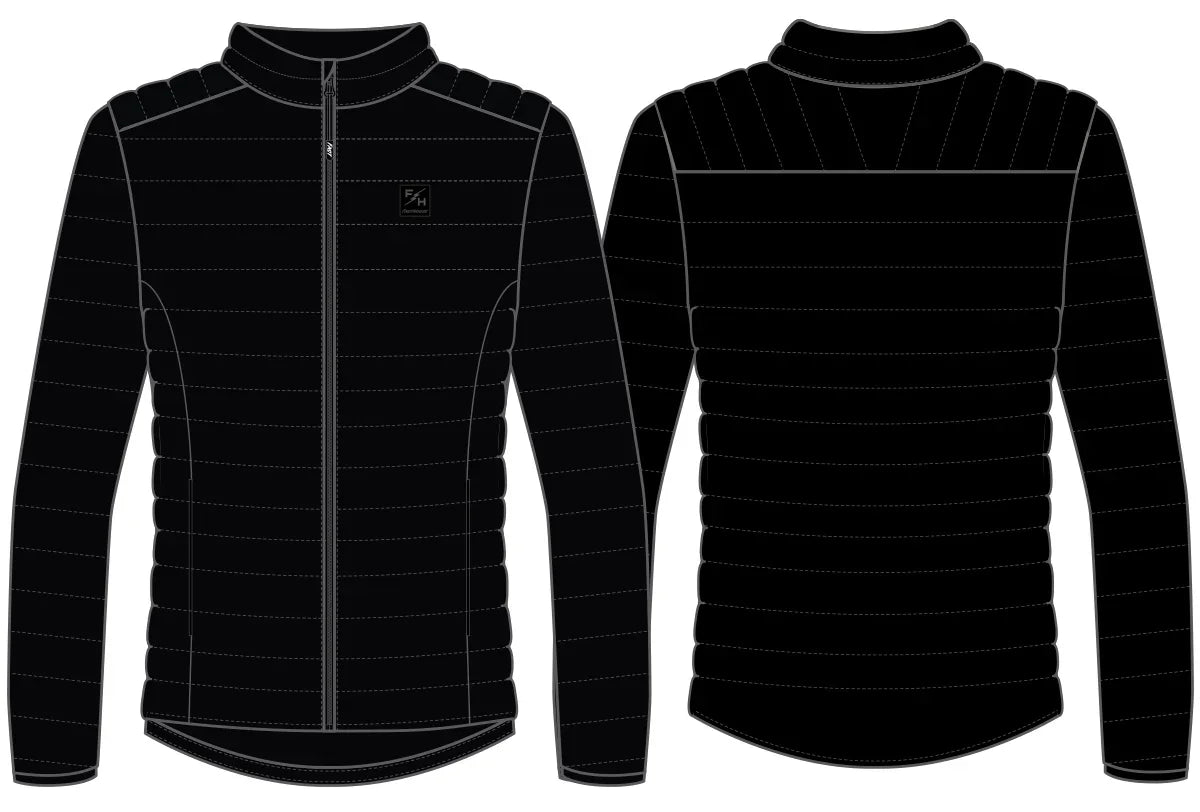 Black jacket with zipper on a white background