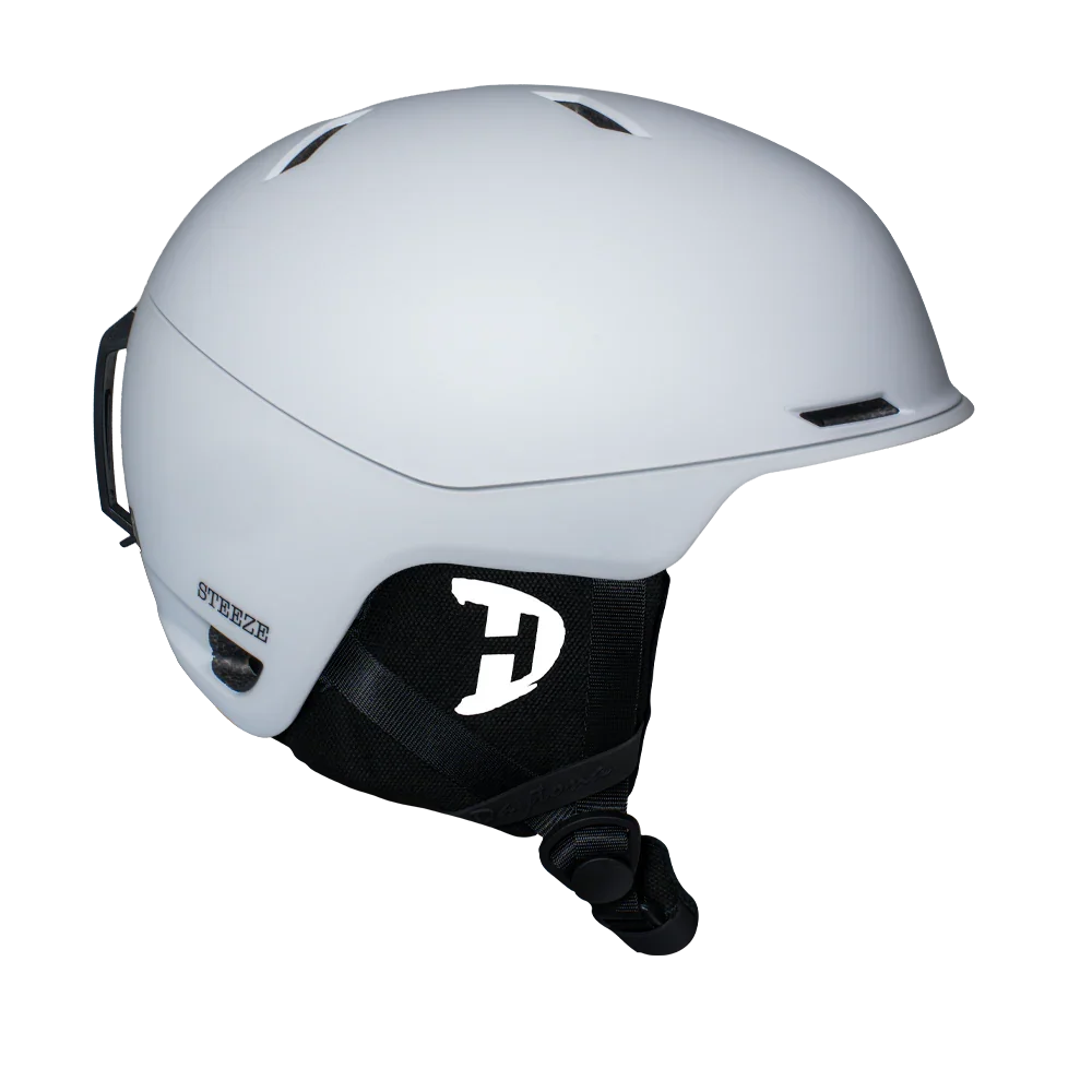 Daytona Helmets Daytona Steeze Snowboard Helmet - Adjustable Helmet for Men, Women & Youth - Dull Chalk White Finish