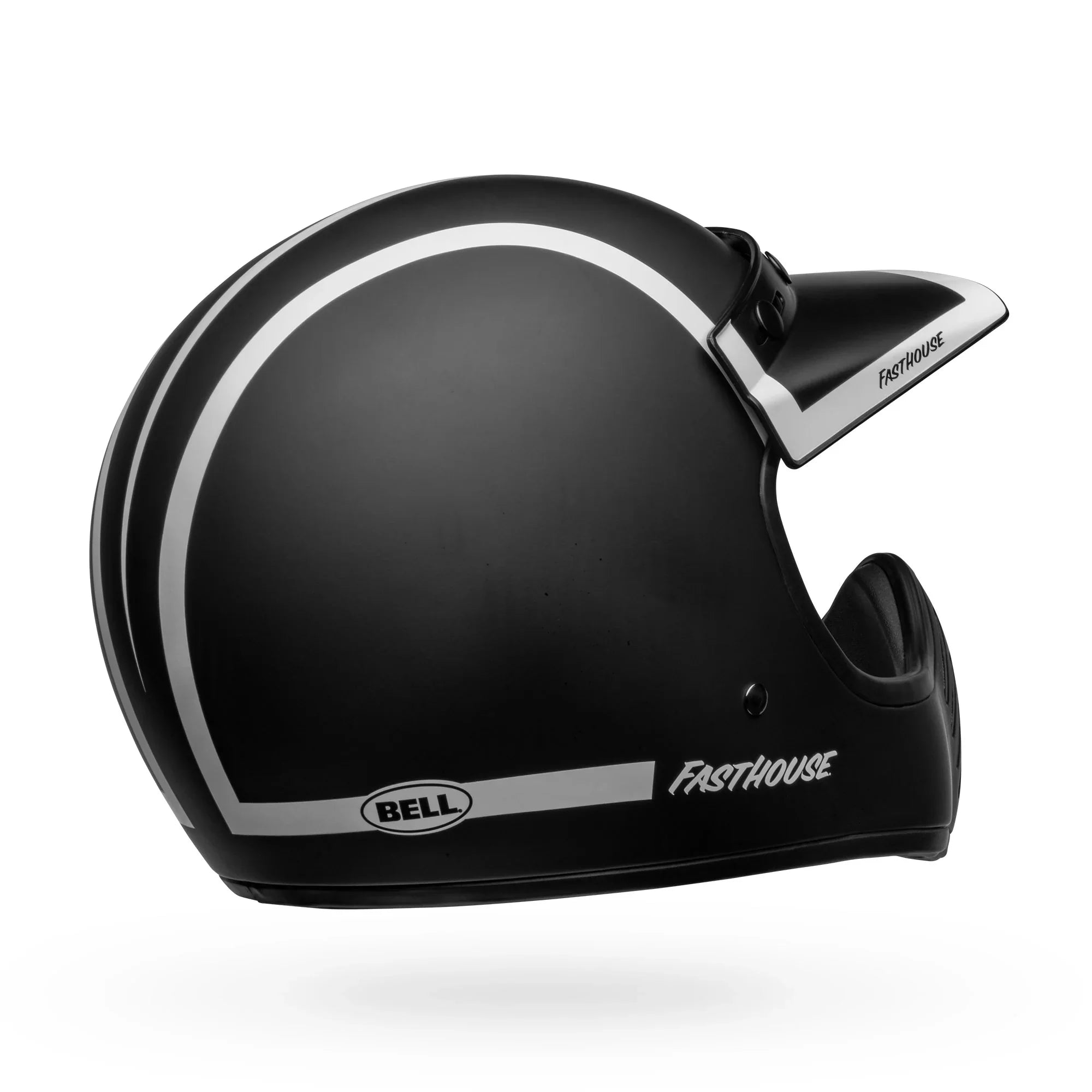 BELL PS MOTO-3 FH OLD ROAD MATTE GLOSS BLACK WHITE FH OLD