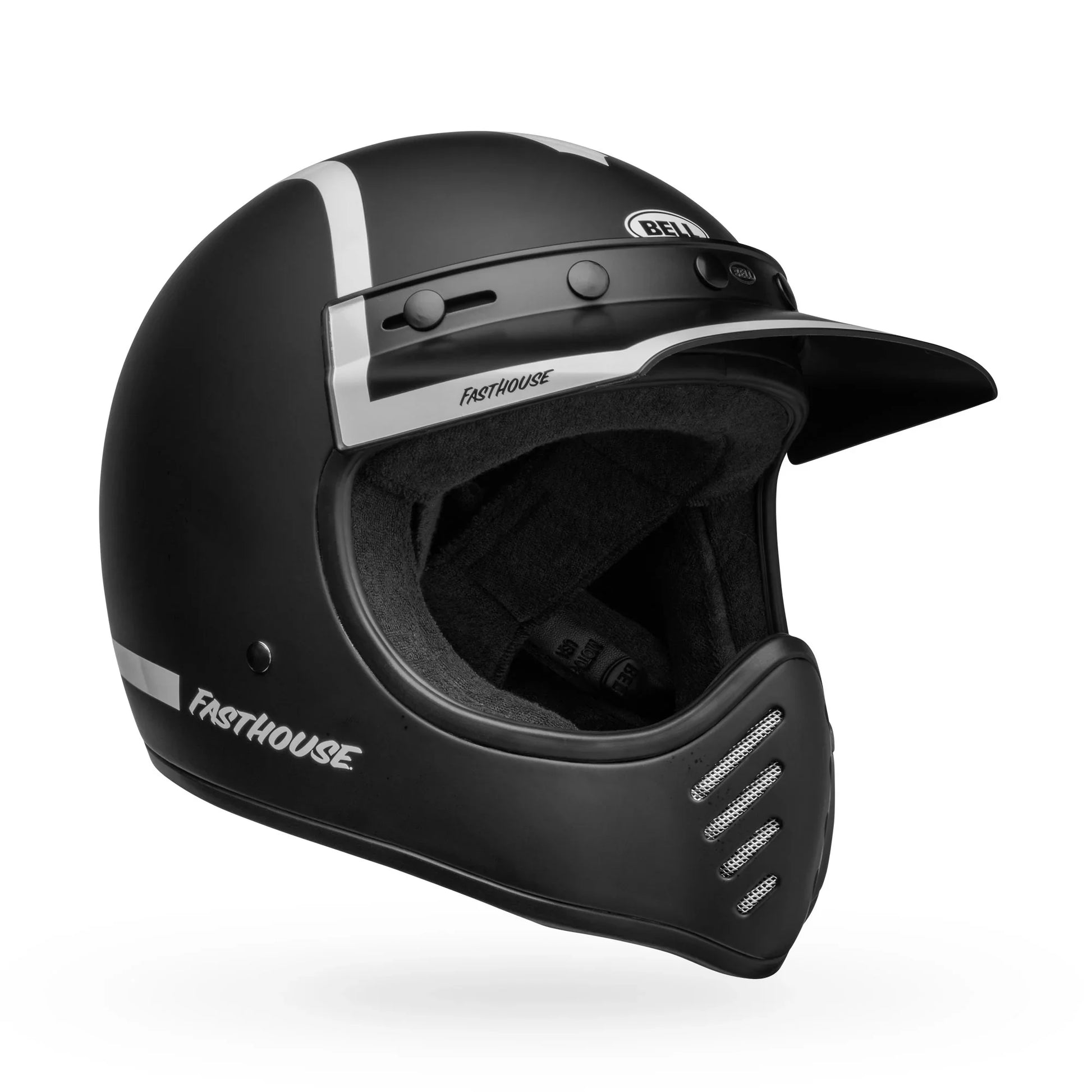 BELL PS MOTO-3 FH OLD ROAD MATTE GLOSS BLACK WHITE FH OLD