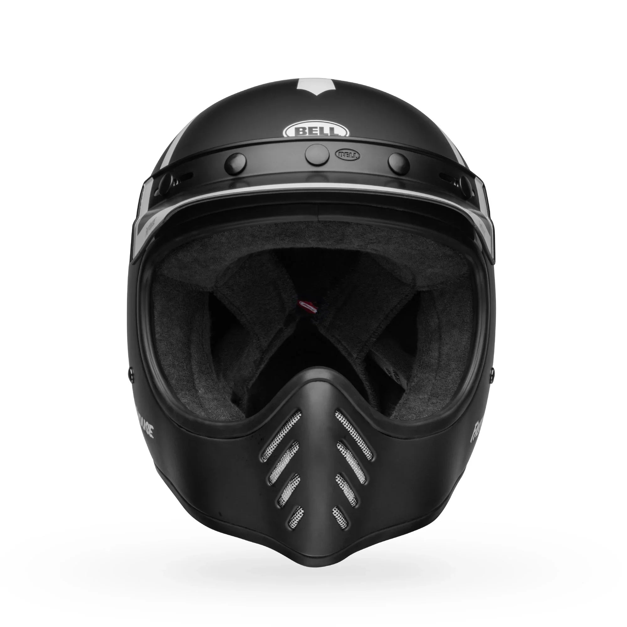 BELL PS MOTO-3 FH OLD ROAD MATTE GLOSS BLACK WHITE FH OLD