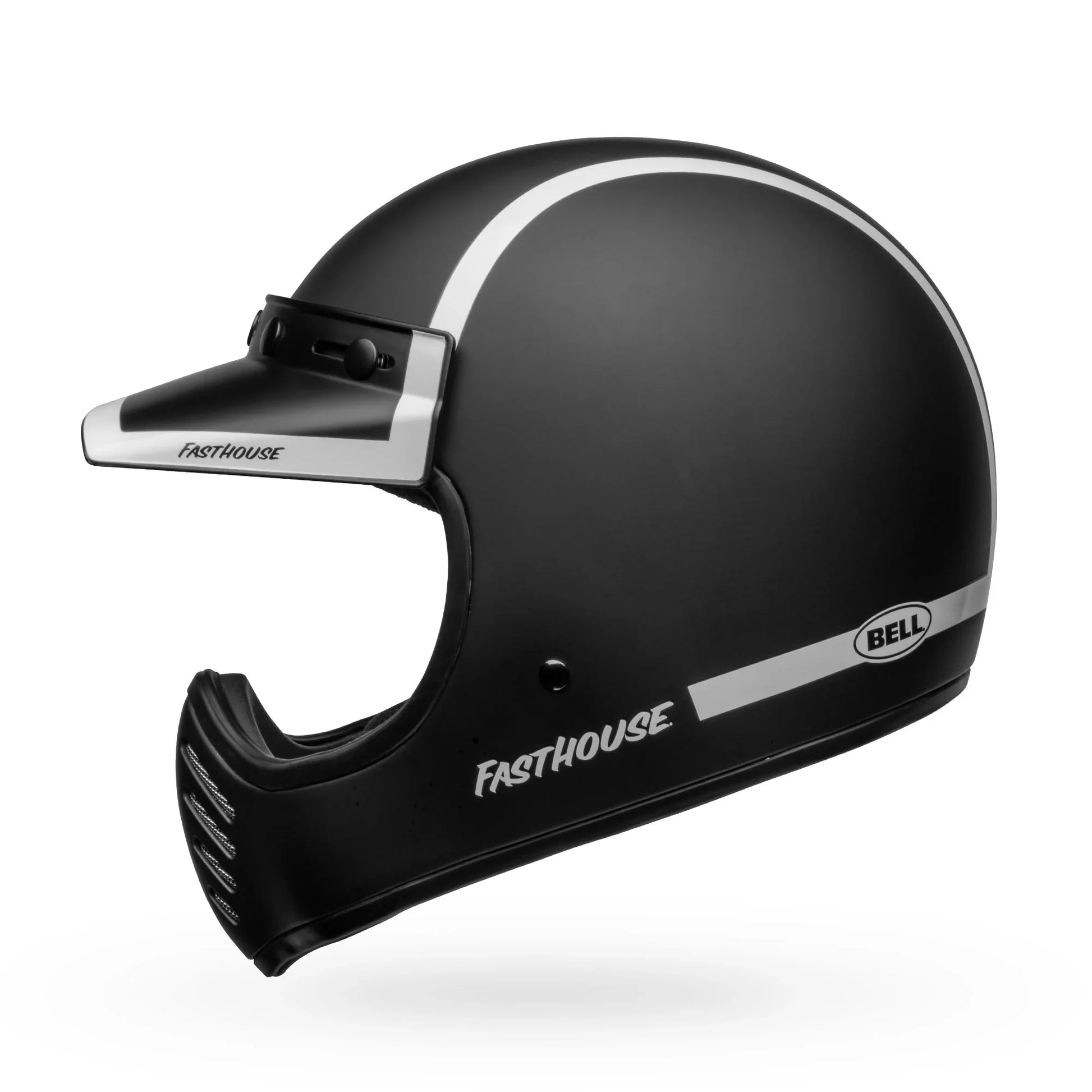 BELL PS MOTO-3 FH OLD ROAD MATTE GLOSS BLACK WHITE FH OLD