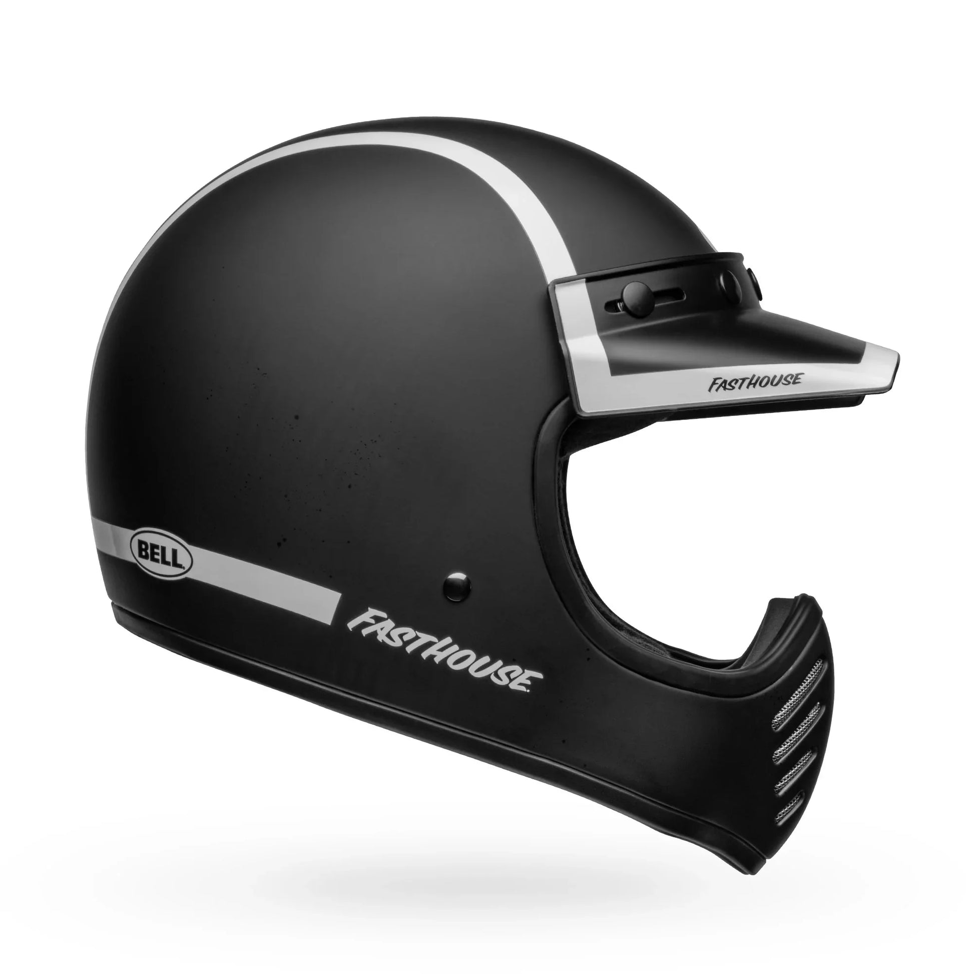BELL PS MOTO-3 FH OLD ROAD MATTE GLOSS BLACK WHITE FH OLD