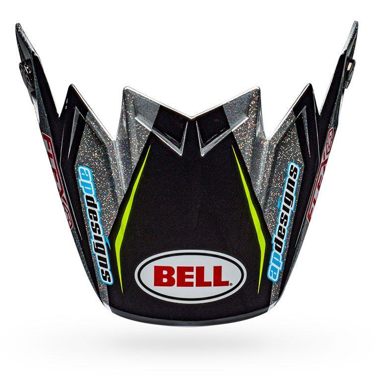 BELL PS MOTO 9 FLEX VISOR PC RPLCA 19/GN BLACK GREEN PC RPLCA