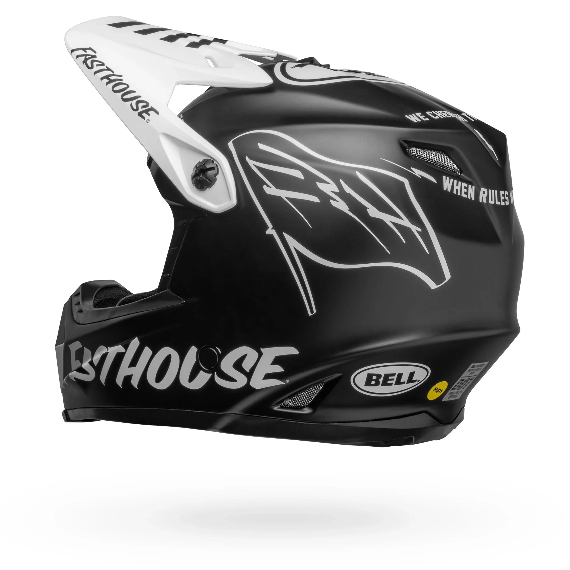 BELL PS MOTO-9YTHMIPS FH FLYC/WHITE Y/M MATTE BLACK WHITE