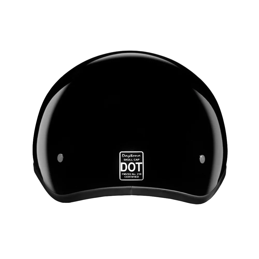 Daytona Helmets DOT Approved Daytona Skull Cap Half Shell Motorcycle Helmet - Beanie Style for Motorcycles, Cruisers, Scooters, and Mopeds - Hi-Gloss Black
