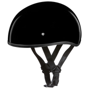 Daytona Helmets DOT Approved Daytona Skull Cap Half Shell Motorcycle Helmet - Beanie Style for Motorcycles, Cruisers, Scooters, and Mopeds W/O Visor- Hi-Gloss Black