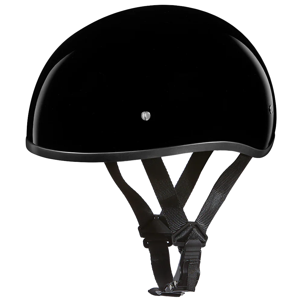 Daytona Helmets DOT Approved Daytona Skull Cap Half Shell Motorcycle Helmet - Beanie Style for Motorcycles, Cruisers, Scooters, and Mopeds W/O Visor- Hi-Gloss Black