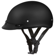 Daytona Helmets DOT Approved Daytona Skull Cap Half Shell Motorcycle Helmet - Beanie Style for Motorcycles, Cruisers, Scooters, and Mopeds - Dull Black