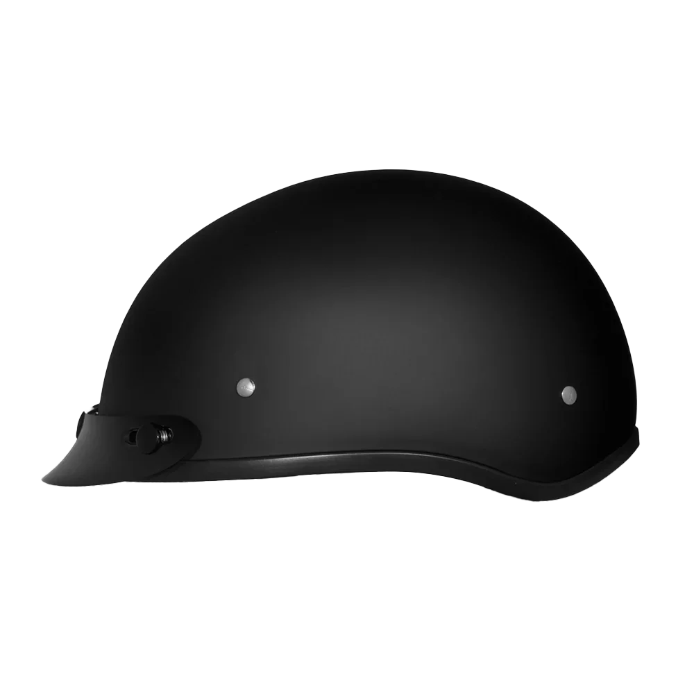Daytona Helmets DOT Approved Daytona Skull Cap Half Shell Motorcycle Helmet - Beanie Style for Motorcycles, Cruisers, Scooters, and Mopeds - Dull Black