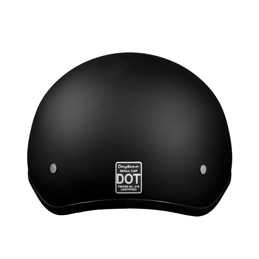 Daytona Helmets DOT Approved Daytona Skull Cap Half Shell Motorcycle Helmet - Beanie Style for Motorcycles, Cruisers, Scooters, and Mopeds W/O Visor- Dull Black