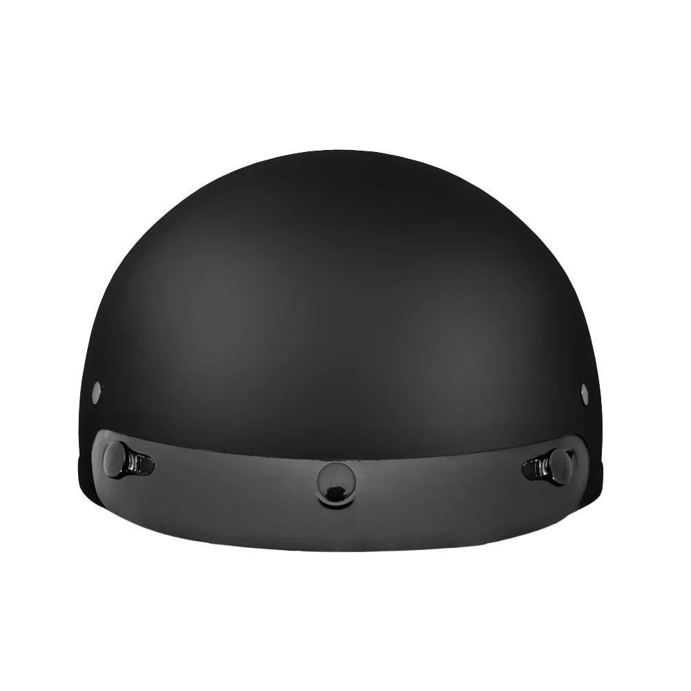 Daytona Helmets DOT Approved Daytona Skull Cap Half Shell Motorcycle Helmet - Beanie Style for Motorcycles, Cruisers, Scooters, and Mopeds - Dull Black