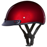Daytona Helmets DOT Approved Daytona Skull Cap Half Shell Motorcycle Helmet - Beanie Style for Motorcycles, Cruisers, Scooters, and Mopeds - Black Cherry